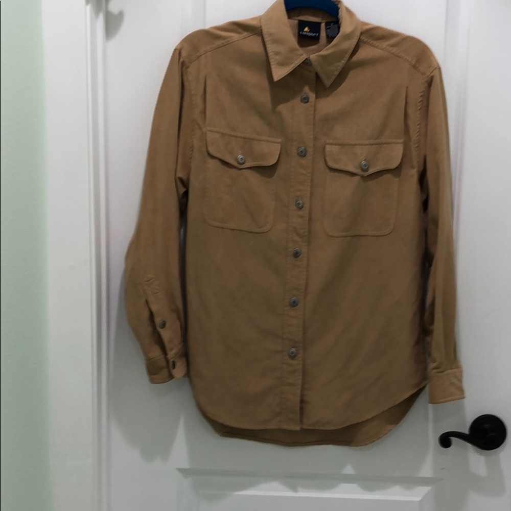 Liz sport sueded polyester tan shirt